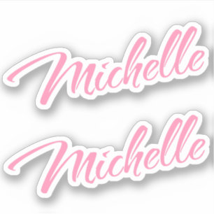 Michelle Nom décoratif en rose x2 Sticker
