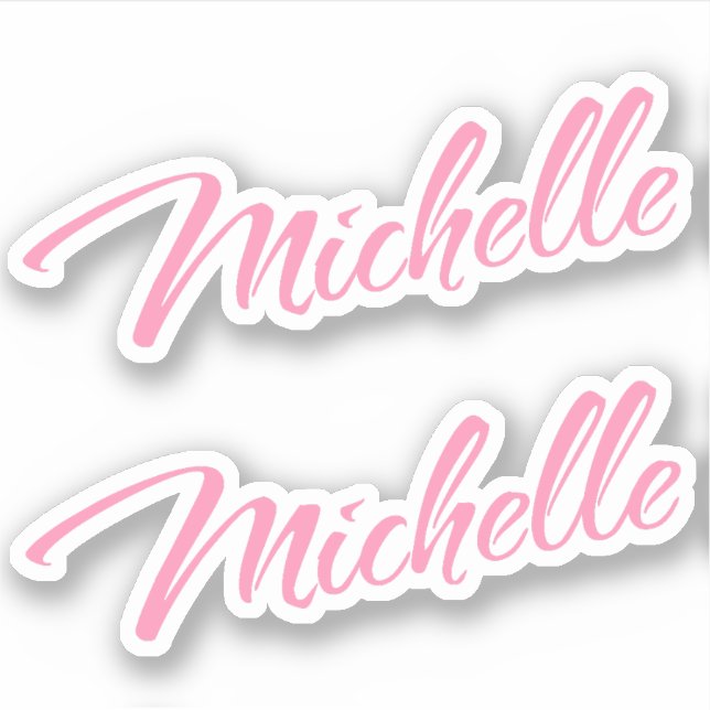 Michelle Nom décoratif en rose x2 Sticker (Devant)