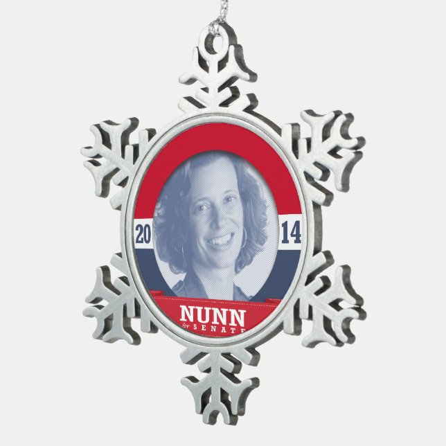 MICHELLE NUNN CAMPAIGN SNOWFLAKE PEWTER CHRISTMAS ORNAMENT (Right)