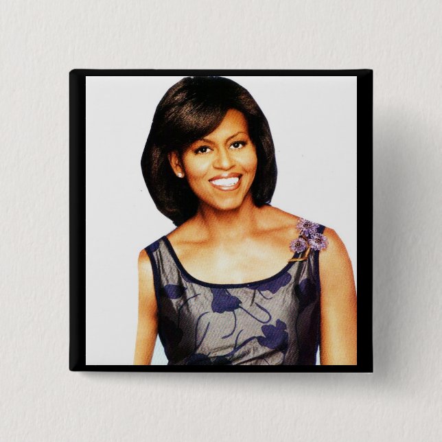 MICHELLE OBAMA 2 INCH SQUARE BUTTON (Front)
