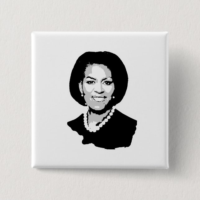 Michelle Obama 2 Inch Square Button (Front)