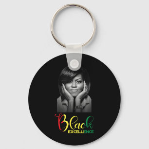 Michelle Obama Black Excellence Black History Mont Keychain