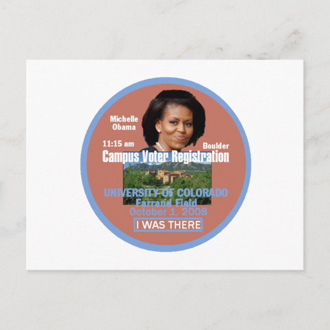 Michelle Obama Boulder Postcard (Front)