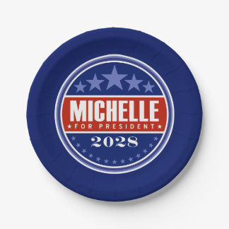 Michelle Obama for President 2028 Paper Plate