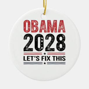 Michelle Obama for President Obama 2028 Ceramic Ornament