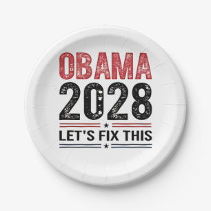 Michelle Obama for President Obama 2028   Paper Plate