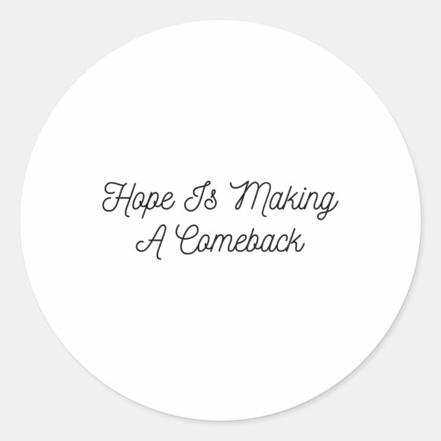 Michelle Obama - Hope Is Making A Comeback  Classic Round Sticker (Front)