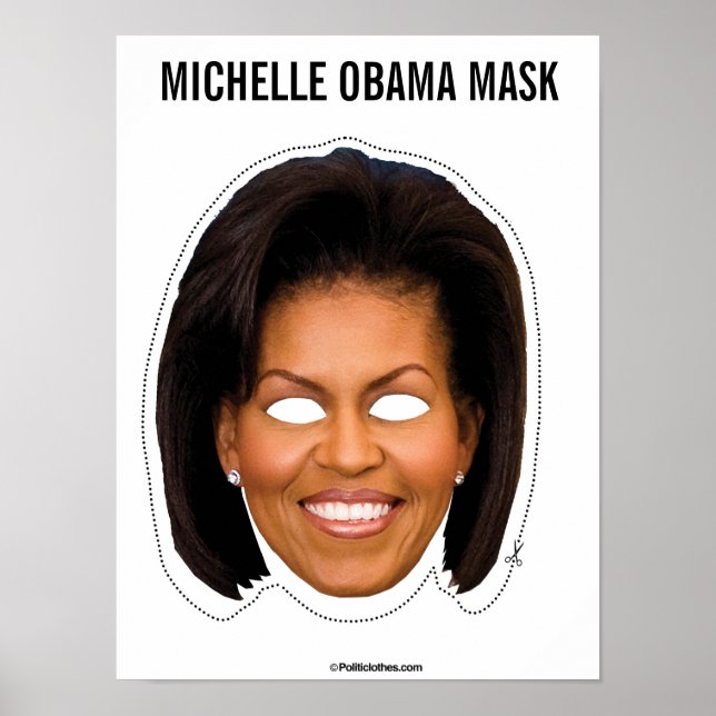 Michelle Obama Mask Cutout Poster (Front)