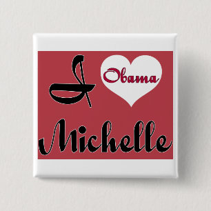 michelle obama pnk 2 inch square button