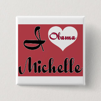 michelle obama pnk 2 inch square button