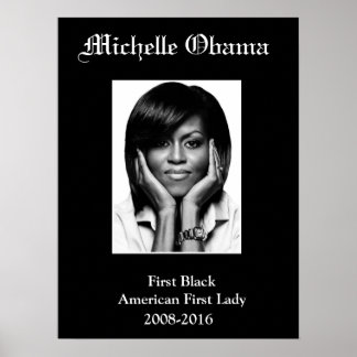 MICHELLE OBAMA PREMIER poster NOIR FIRST LADY