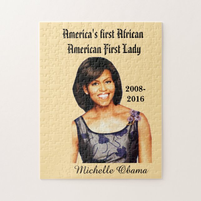 MICHELLE OBAMA SMILING  JIGSAW PUZZLE (Vertical)