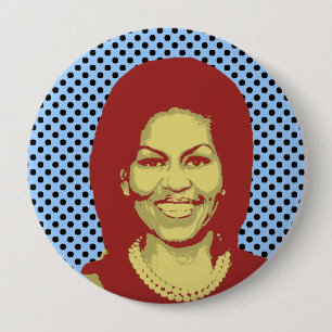 MICHELLE OBAMA TALK BUBBLE 4 INCH ROUND BUTTON