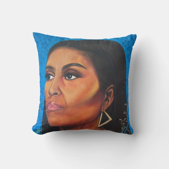 Michelle Obama Tribute Throw Pillow (Front)