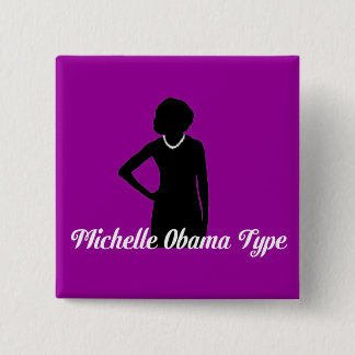 Michelle Obama Type button, Amethyst Purple 2 Inch Square Button