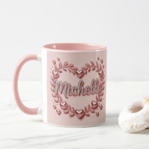 Michelle Pink Hearts Combo Mug 