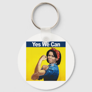 MICHELLE THE RIVETER - YES WE CAN.png Keychain