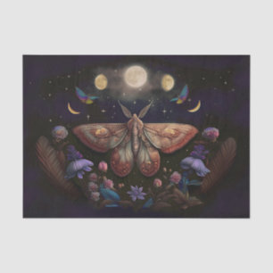 Michelle's Fluttering Moon, Colourful Moth Tissue Paper