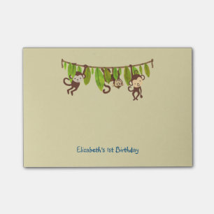 Michievous Monkeys Hanging from a Jungle Vine Post-it Notes