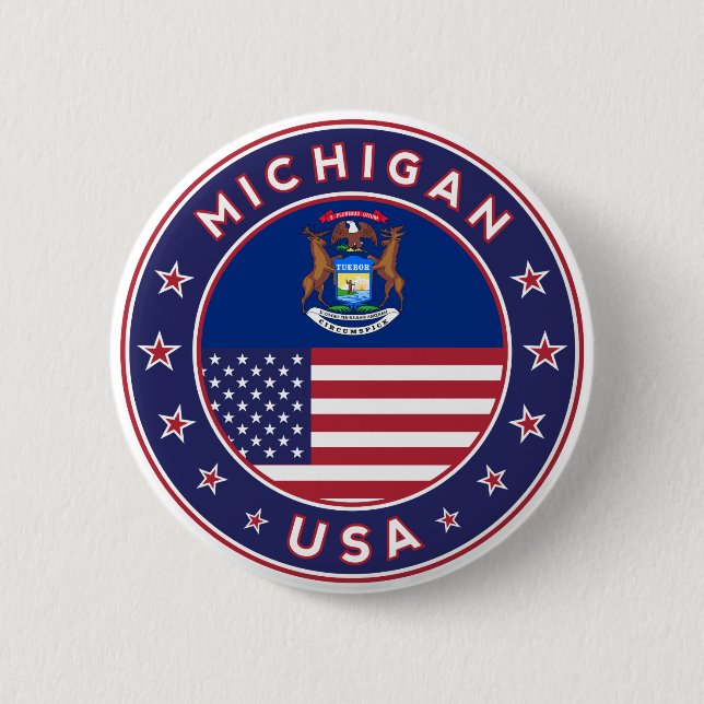 Michigan 2 Inch Round Button (Front)