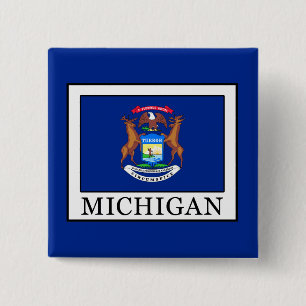 Michigan 2 Inch Square Button