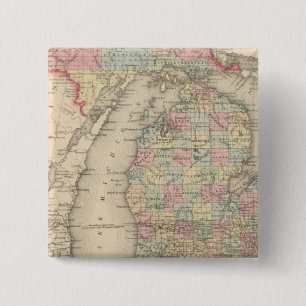 Michigan 2 Inch Square Button