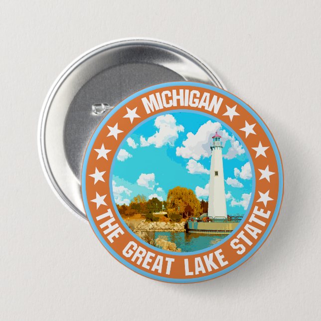 Michigan                                           3 inch round button (Front & Back)