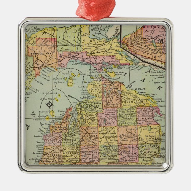Michigan 3 metal ornament (Front)