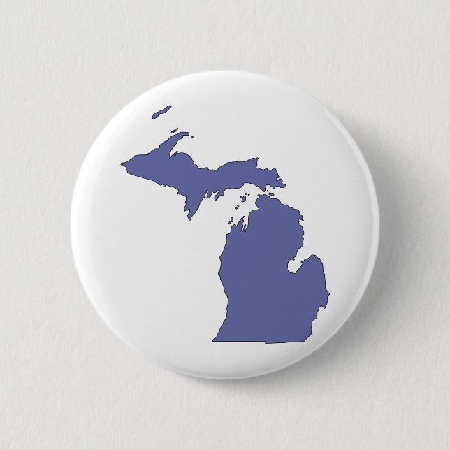 Michigan: A BLUE State 2 Inch Round Button (Front)
