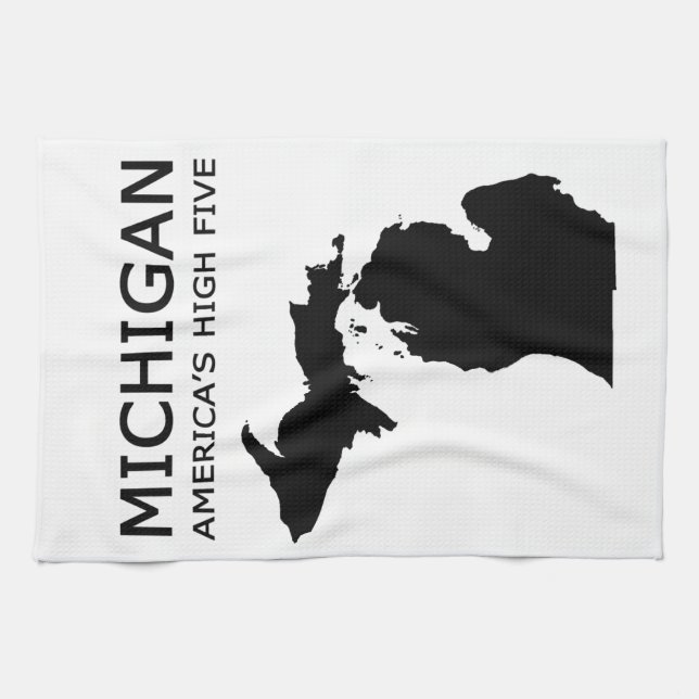Michigan. America's High Five Kitchen Towel (Horizontal)