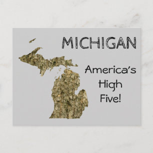 Michigan - America's High Five Postcard