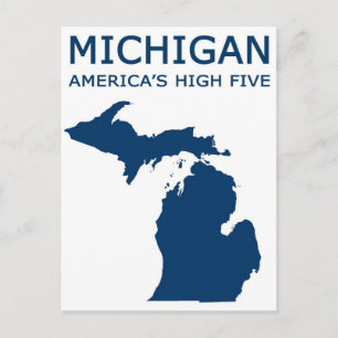 Michigan. America's High Five Postcard