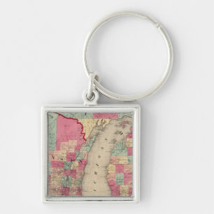 Michigan and Wisconsin Keychain