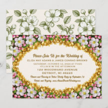 Michigan Apple Blossom Wedding Invitation