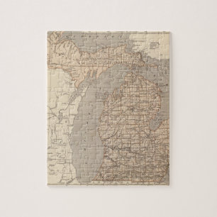 Michigan Atlas Map Jigsaw Puzzle