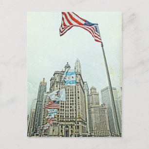 Michigan Avenue Bridge Chicago Illinois Postcard