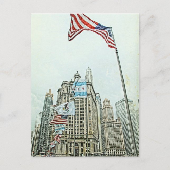 Michigan Avenue Bridge Chicago Illinois Postcard (Front)