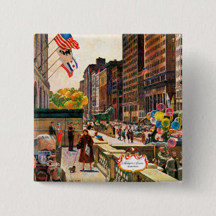Michigan Avenue, Chicago by John Falter 2 Inch Square Button