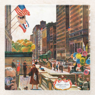Michigan Avenue, Chicago by John Falter Glass Coaster