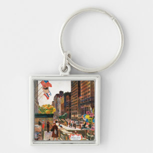 Michigan Avenue, Chicago by John Falter Keychain