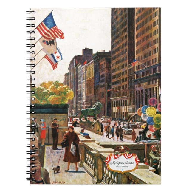 Michigan Avenue, Chicago by John Falter Notebook (Front)