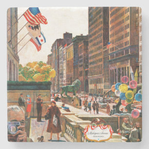 Michigan Avenue, Chicago by John Falter Stone Coaster