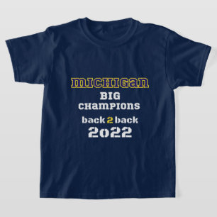 Michigan big champions back 2 back 2022 navy T-Shirt