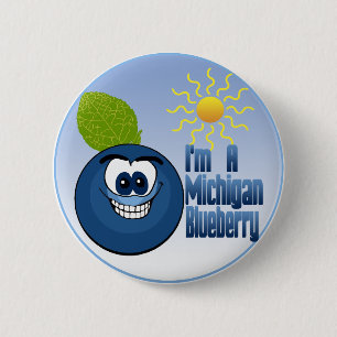 Michigan Blueberry 2 Inch Round Button