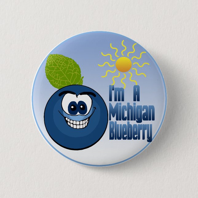 Michigan Blueberry 2 Inch Round Button (Front)
