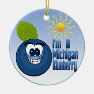 Michigan Blueberry Ceramic Ornament