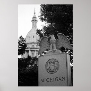 Michigan Capitol Building Poster