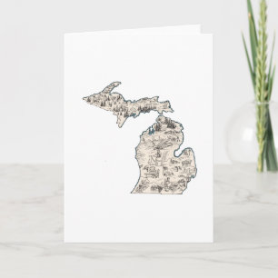 Michigan Carte Vintage de l'image Salutation