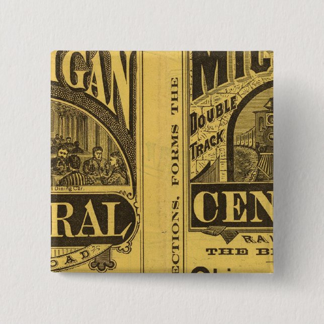 Michigan Central Railroad 2 Inch Square Button (Front)