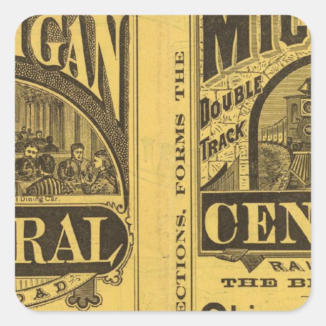 Michigan Central Railroad Square Sticker (Front)